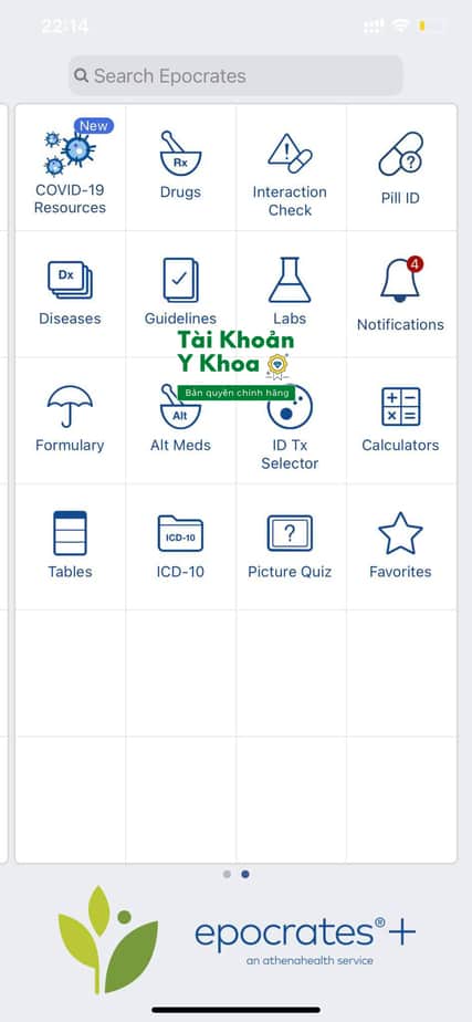 epocrates 4 Tài khoản y khoa bản quyền
